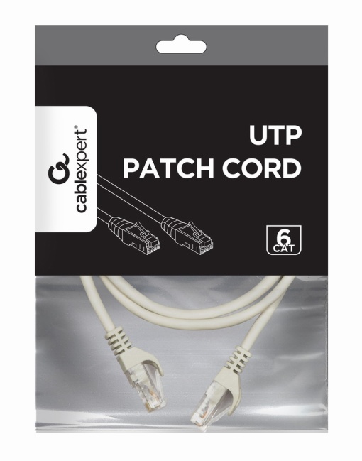Gembird Patch Cable, U/UTP Cat.6, Grey, 1m PP6U-1M