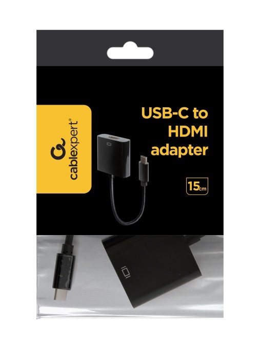 Gembird VIDEO Adapter 4K USB-C to HDMI, M/F, Cable, Black A-CM-HDMIF-01