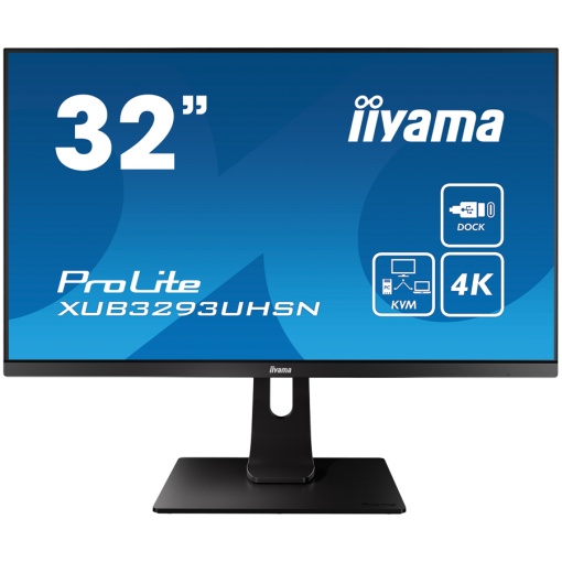 IIYAMA Prolite XUB3293UHSN-B5 Business Monitor - 80 cm (31.5''), 4K UHD (3840x2160), IPS LED, 60Hz, 4ms, 350 cd/m², matte / black XUB3293UHSN-B5