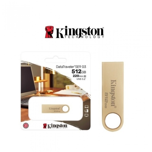 Kingston 512GB USB Flash Drive, USB 3.2 Gen.1, DataTraveler SE9 G3, Read up to 220MB/s, Write up to 100MB/s DTSE9G3/512GB