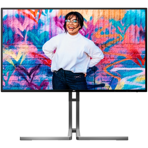 AOC Monitor LED U27U3CV Business 27'' 4H, Nano IPS, 3840x2160, 60Hz, 1300:1, 4ms, HDR400, 2xHDMI, 1xDP, USB-C 96W, USB hub, KVM, LAN RJ45, Speakers, Full Ergonomic, 3y U27U3CV.