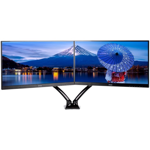 Iiyama DS3002C-B1 - Mounting kitfor 2 monitors (adjustable arm) black screen size: 10"-27" desk-mountable DS3002C-B1