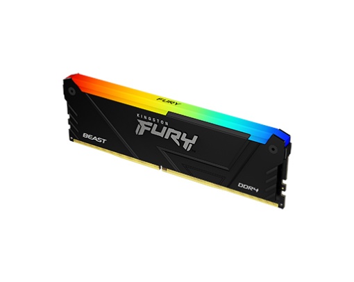 Kingston DDR4 16GB (2x8GB) 3600MHz [FURY BEAST RGB], Non-ECC UDIMM, CL17 1.35V, 288-Pin 1Rx8, Memory kit, w/RGB Heatsink, XMP KF436C17BB2AK2/16 *