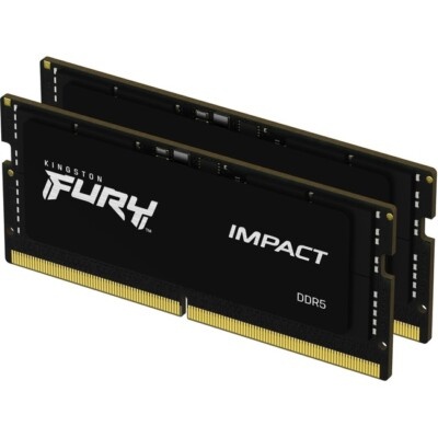 Kingston DDR5 32GB (2x16GB) SO-DIMM 4800MHz [FURY IMPACT], Non-ECC Unbuffered, CL38 1.1V, 262-pin 1Rx8, Memory Kit KF548S38IBK2-32