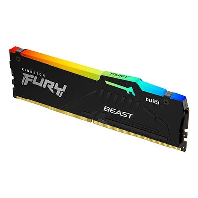 Kingston DDR5 8GB 5200MHz [FURY BEAST RGB], Non-ECC UDIMM, CL40 1.25V, 288-Pin 1Rx16, w/RGB Heatsink KF552C40BBA-8