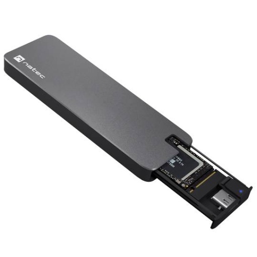 Natec RHINO M.2 NVME, SSD External Enclosure, M.2 NVMe/PCIe 2230/2242/2260/2280, Max. 2TB, USB Type-C (3.1 Gen.2), Aluminium/PVC, Space Grey NKZ-1953