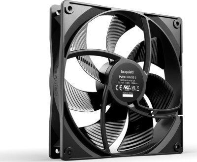 be quiet! Pure Wings 3 140mm, Fan speed up to 1200rpm, Noise level 21.9 dB, 3-pin connector, Airflow (57.4 cfm / 97.5 m3/h) BL107 *