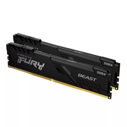 Kingston DDR4 32GB (2x16GB) 3200MHz [FURY BEAST], Non-ECC UDIMM, CL16 1.35V, 288-Pin 2Rx8, Memory Kit, w/Heatsink KF432C16BB1K2/32