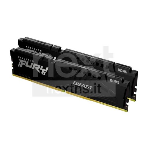 Kingston DDR5 64GB (2x32GB) 6000MT/s [FURY BEAST], Non-ECC UDIMM, CL36 1.35V, 288-Pin 2Rx8, Black, Memory Kit, w/Heatsink, XMP & EXPO KF560C36BBEK2-64 *