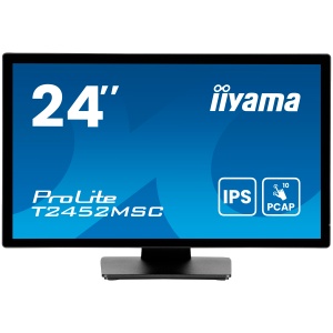 24" IPS Bonded PCAP, 10P Touch with AG and Anti-Finger print coating, 1920x1080, Flat Bezel Free Glass Front, HDMI, DisplayPort, 345cd/m2 (with touch), USB Hub 2x 3.2, Speakers T2452MSC-B1AG