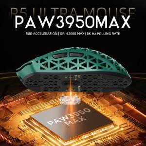 Bežični gaming miš Attack Shark R5Ultra PAW3950MAX/Carbon Fiber/Superlight/8KHz/Omron Switches/Green - Img 4