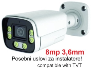 CAM-IP8MP-HAQ60D GMB kamera 8mp P6SLite 3.6mm-F1.4 Starlight POE IP66 Dual LED 6xIR+6xFull Color MIC - Img 3