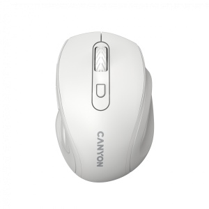 Canyon 6 buttons wireless 2.4Ghz mouse, MX8650A Sensor, DPI up to 1600,Injection case, 3 M life times left and right switches, 2xAAA battery, ABS material, Size: 105x71x40mm, Weight: 59g, white CNE-CMSW20W - Img 5