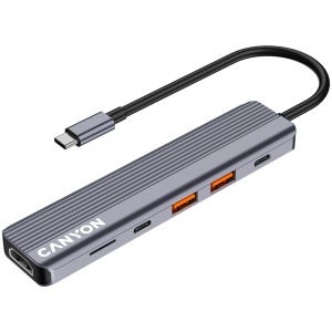 CANYON hub DS-17 6in1 4k USB-C Grey CNS-TDS17 - Img 3