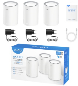 Cudy M3000 2.0,AX3000 2.5G Mesh Wi-Fi 6 System White, 4-Stream Dual-Band ,2402 Mbps + 574 Mbps - Img 5