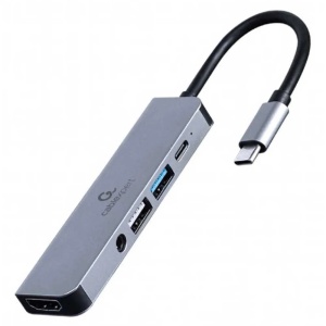 Gembird USB Type-C 5-in-1 multi-port adapter (Hub + HDMI + PD + stereo audio) A-CM-COMBO5-02