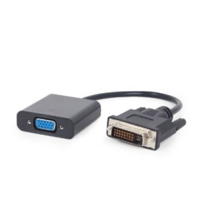 Gembird VIDEO Adapter DVI-D to VGA HD15, M/F, Cable 20cm, Black A-DVID-VGAF-01