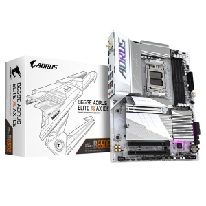 Gigabyte AM5, AMD B650, 4 x DDR5 DIMM, PCIe UD Slot X： PCIe 5.0 x16 slot with 10X strength for graphics card B650E A ELITE X ICE