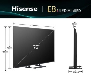 HISENSE 75 inča 75E8Q Mini-LED 4K UHD Smart TV - Img 3