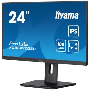 IIYAMA Monitor LED XUB2492QSU-B1 23.8" IPS 2560 x 1440 @100Hz 300 cd/m² 1000:1 0.5ms HDMI DP USB-Hub height, swivel, tilt, pivot (rotation both sides) 3y XUB2492QSU-B1 - Img 3