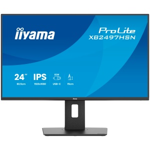 Iiyama ProLite XB2497HSN-B1, 60.5 cm , 23.8, 1920 x 1080 pixels, Full HD, LED, 1 ms, Black IPS monitor with USB-C docking, LAN XB2497HSN-B1 *