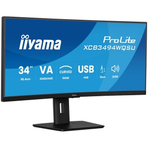 Iiyama XCB3494WQSU-B1 LED monitor curved 34 3440 x 1440 UWQHD 120 Hz VA 350 HDMI DisplayPort USB-C speakers matte black XCB3494WQSU-B1 - Img 2