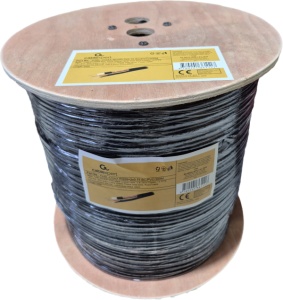 KABL-COAX-RG59+2x0.75 BC/PVC/300M CCTV Bakarni Koaksialni kabl sa napojnim kablom2x0,75mm black 300m
