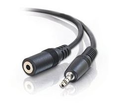 Kabl E-Green Audio 3.5mm stereo (M) - 3.5mm stereo (F) Nastavak 3m crni