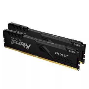 Kingston DDR4 16GB (2x8GB) 3600MT/s [FURY BEAST], Non-ECC UDIMM, CL17 1.35V, 288-Pin 1Rx8, Memory kit, w/Heatsink KF436C17BBK2/16 *