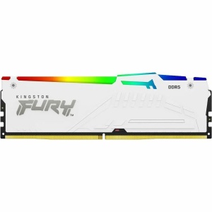 Kingston DDR5 16GB 6000MT/s [FURY BEAST RGB], Non-ECC UDIMM, CL36 1.35V, 288-Pin 1Rx8, White, w/Heatsink, XMP & EXPO KF560C36BWE2A-16