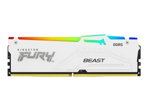 Kingston DDR5 32GB 6000MT/s [FURY BEAST RGB], Non-ECC UDIMM, CL36 1.35V, 288-Pin 2Rx8, White, w/Heatsink, XMP & EXPO KF560C36BWEA-32