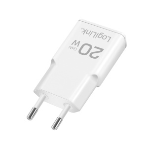 Logilink punjač 2 porta, 1 x USB type c, 1 x USB A, 20W, GaN, slim, bela - Img 2