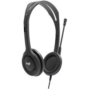 LOGITECH H111 Corded Stereo Headset - BLACK - 3.5 MM 981-000593 - Img 2