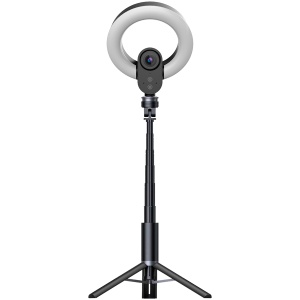 LORGAR Circulus 910, Streaming web camera, 5MP 2592X1944 max resolution, up to 60fps, 1/2.8", Sony STARVIS CMOS image sensor, full glass lens, 5.5'' built-in ring light (1700-14 000K), foldable tripod, auto focus, dual microphones with AI noise reduction, - Img 4