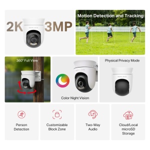 Mercusys MC510 V1.0 Outdoor Pan/Tilt Security Wi-Fi 2K Camera - Img 2