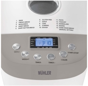 MUHLER MBM1509 Aparat za pravljenje hleba 850W