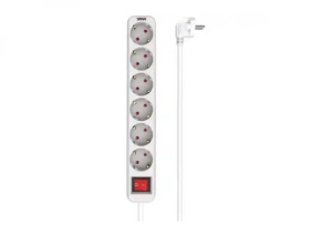 Produžni kabl sa prekidacem 6 uticnice 1.4m Max MPS-106S-1.4M Beli *
