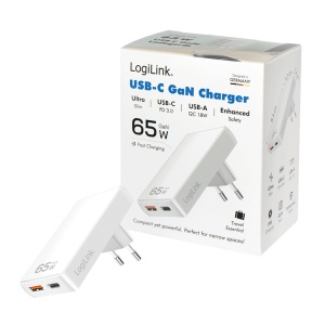 Punjač slim PD 65W, USB AF, USB CF type C, Logilink - Img 3