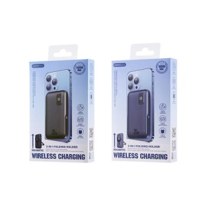 REMAX RPP-695-3 in 1 15W wireless charging power bank with foldable holder - Img 2