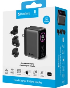 Sandberg Travel Charger PD65W Display 441-70 - Img 2
