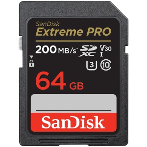 SANDISK Extreme PRO 64GB SDXC Memory Card + 2 years RescuePRO Deluxe up to 200MB/s & 90MB/s Read/Write speeds, UHS-I, Class 10, U3, V30 SDSDXXU-064G-GN4IN
