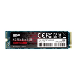 Silicon Power M.2 NVMe 1TB, 2280, PCIe Gen 3x4, A80, Read up to 3,400 MB/s, Write up to 3,000 MB/s SP001TBP34A80M28