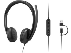 Slušalice LENOVO VoIP Headset 5000 žicne /USB-C+adapter USB-A/ Teams/crna*