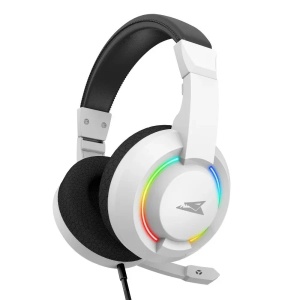 Slušalice sa mikrofonom Baracuda HYDRA 40mm/Multiplatform/RGB/Bela - Img 3
