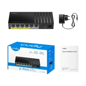 Svič 10/100 6-port Cudy FS106P PoE+/36W/2×Uplink - Img 2