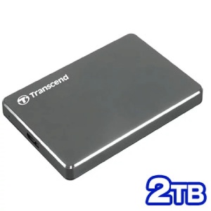 Transcend External HDD 2TB, 25C3, USB3.0, 2.5", 136g TS2TSJ25C3N
