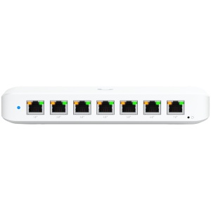 Ubiquiti USW-Ultra-210W-EU compact, Layer 2, 8-port GbE PoE switch with versatile mounting options, 7x GbE PoE+ output ports, GbE port with optional PoE++ input, 202W PoE availability with the included AC power adapter USW-ULTRA-210W-EU - Img 5
