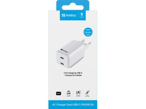 USB kućni punjač Sandberg 441-56 Dual USB-C PD 65W - Img 3