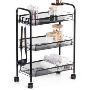 Vilde 568029 - Metalna polica na 3 nivoa (crna ), 44 x 26 x 63 cm - Img 2