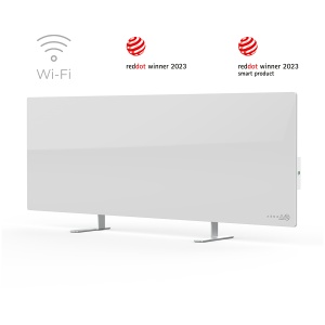 AENO Premium Eco Smart Heater, 700W, Tempered glass, Infrared+convection heating type, Plug type: Europe (E/F type), WHITE AGH0001S